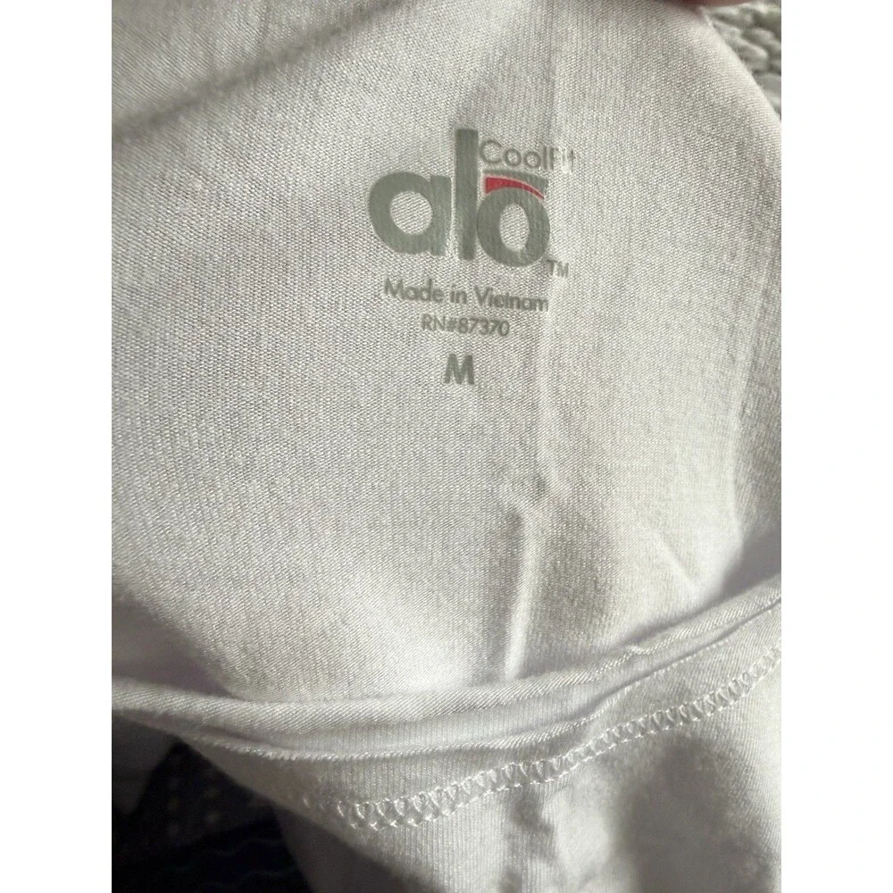Alo Yoga White Short Sleeve T-Shirt Crewneck Top New Size M